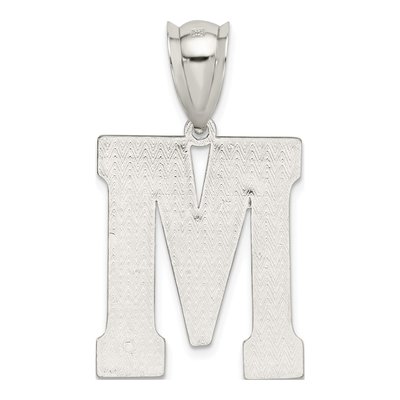 Sterling Silver Letter M Pendant – view 4