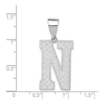 Sterling Silver Letter N Pendant – view 4