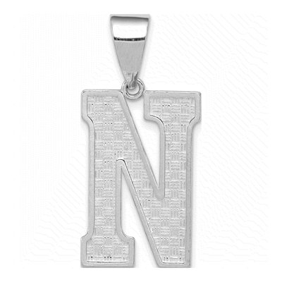 Sterling Silver Letter N Pendant