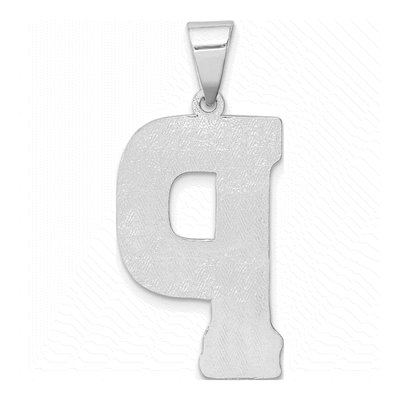 Sterling Silver Letter P Pendant – view 4