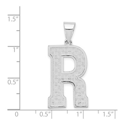Sterling Silver Letter R Pendant – view 4