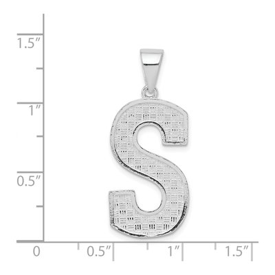 Sterling Silver Letter S Pendant – view 5
