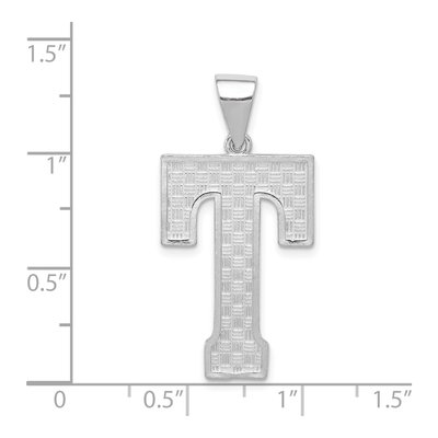 Sterling Silver Letter T Pendant – view 4