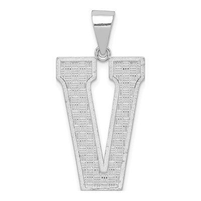 Sterling Silver Letter V Pendant