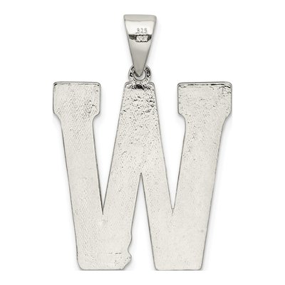 Sterling Silver Letter W Pendant – view 4