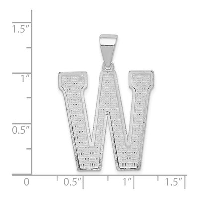 Sterling Silver Letter W Pendant – view 5