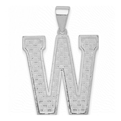 Sterling Silver Letter W Pendant