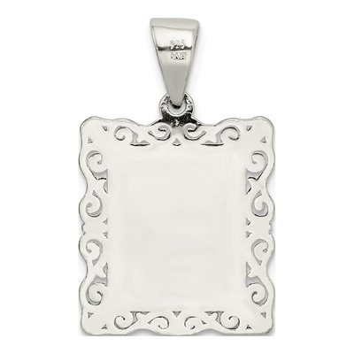Sterling Silver Diamond-Cut Letter E Pendant – view 4