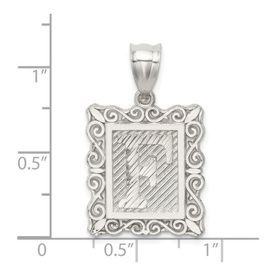 Sterling Silver Letter F Pendant – view 5