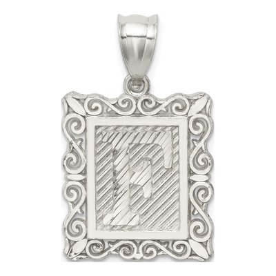 Sterling Silver Letter F Pendant