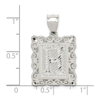 Sterling Silver Letter H Pendant – view 4