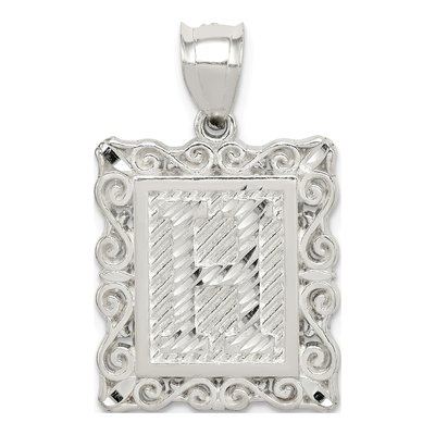 Sterling Silver Letter H Pendant