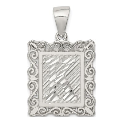 Sterling Silver Diamond-Cut Letter K Pendant