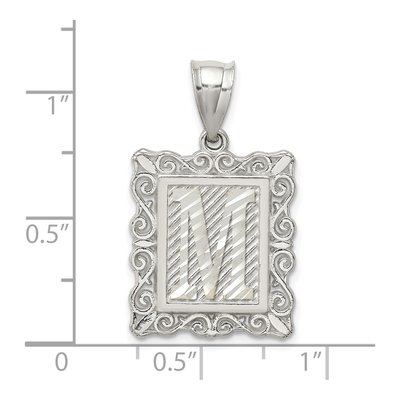 Sterling Silver Letter M Pendant – view 4