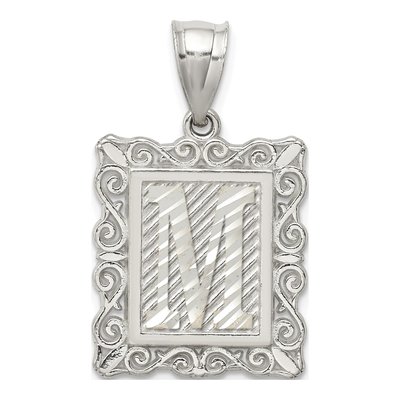 Sterling Silver Letter M Pendant