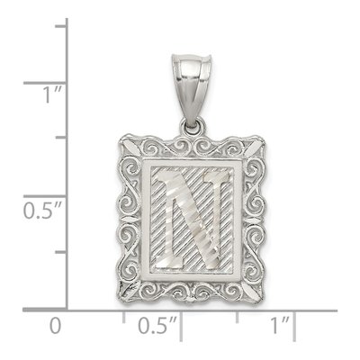 Sterling Silver Letter N Pendant – view 4