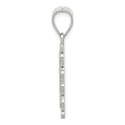 Sterling Silver Diamond-Cut Letter O Pendant – view 3