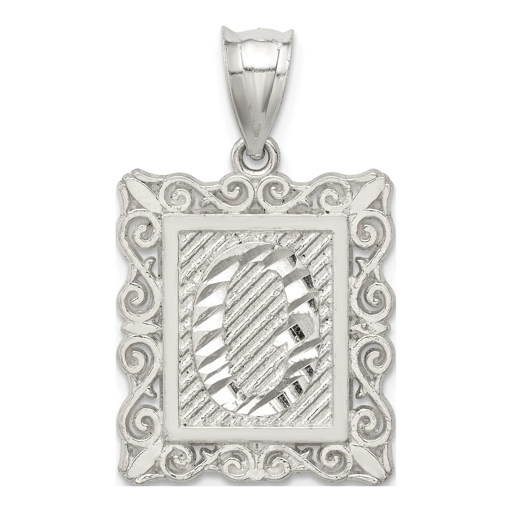 Sterling Silver Diamond-Cut Letter O Pendant