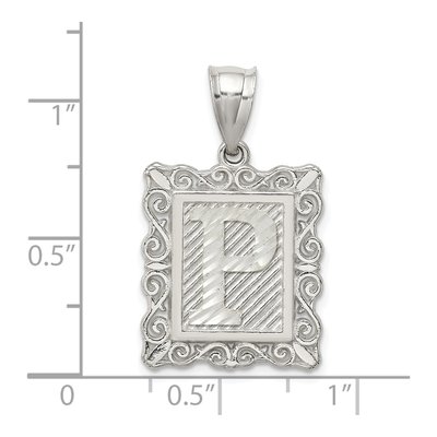 Sterling Silver Letter P Pendant – view 4