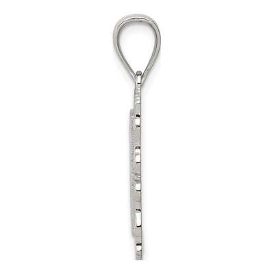 Sterling Silver Letter R Pendant – view 2