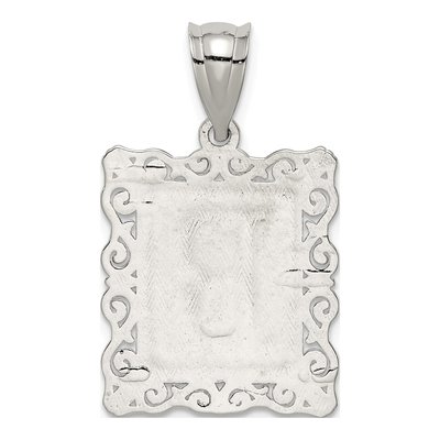 Sterling Silver Letter R Pendant – view 3