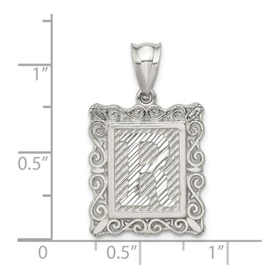 Sterling Silver Letter R Pendant – view 4