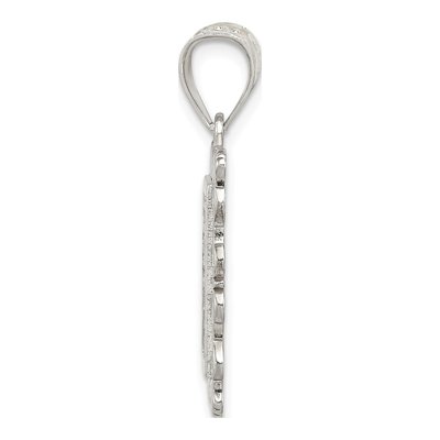 Sterling Silver Diamond-Cut Letter V Pendant – view 3