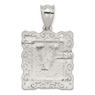 Sterling Silver Diamond-Cut Letter V Pendant – view 4