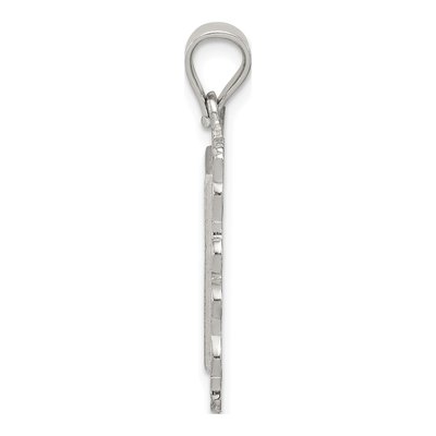 Sterling Silver Letter W Pendant – view 3
