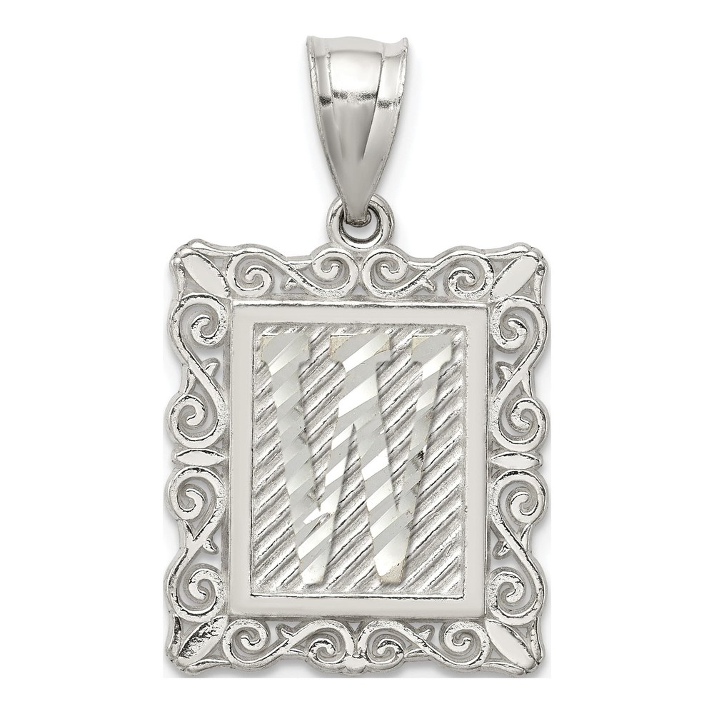 Sterling Silver Letter W Pendant