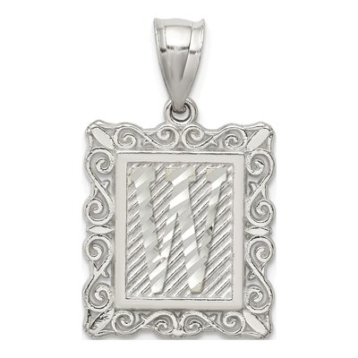 Sterling Silver Letter W Pendant