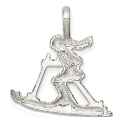 Sterling Silver Skier Pendant – view 5