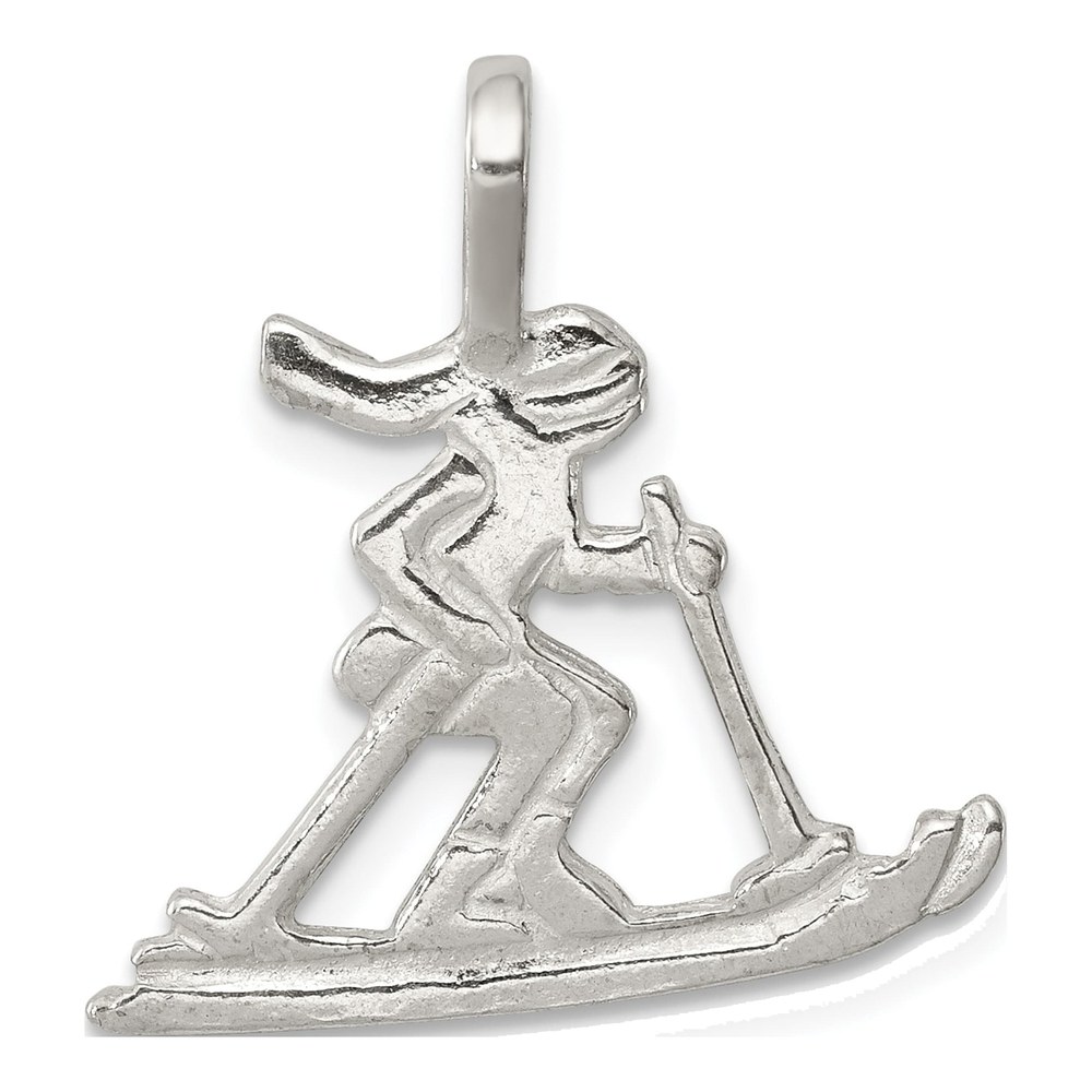 Sterling Silver Skier Pendant