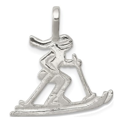 Sterling Silver Skier Pendant