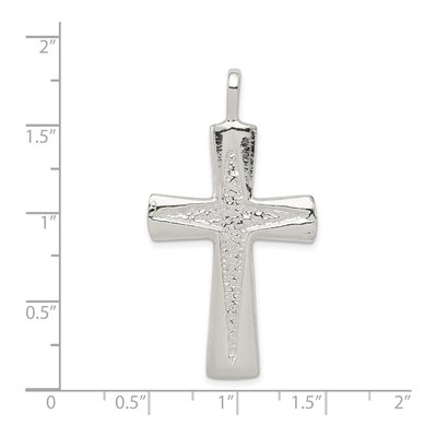 Sterling Silver Textured Cross Pendant – view 4