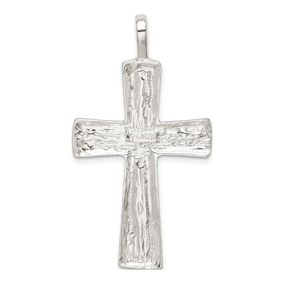 Sterling Silver Textured Cross Pendant – view 5