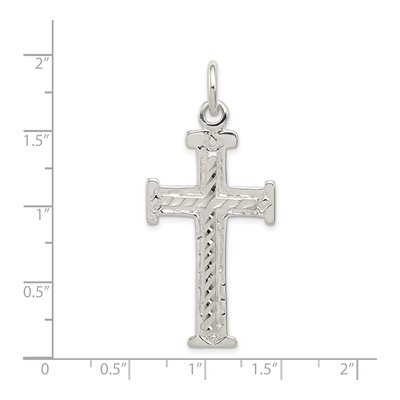 Sterling Silver Diamond-Cut Cross Pendant – view 4