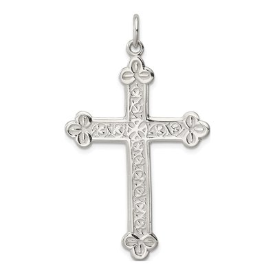 Sterling Silver Budded Cross Pendant