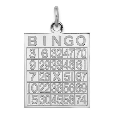 Sterling Silver Bingo Card Pendant