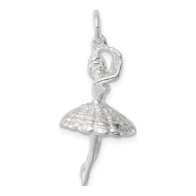 Sterling Silver 3D Ballerina Pendant