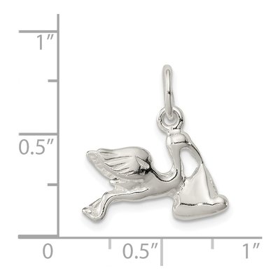 Sterling Silver Stork Pendant – view 4