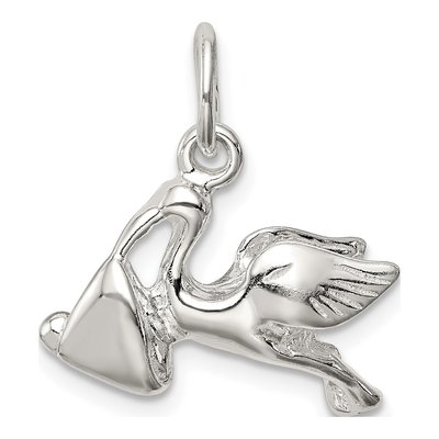 Sterling Silver Stork Pendant – view 5