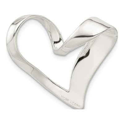 Sterling Silver Heart Slide Pendant – view 4