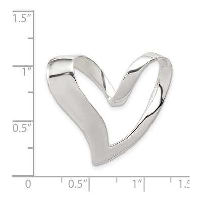 Sterling Silver Heart Slide Pendant – view 5