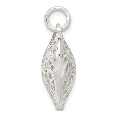 Sterling Silver Filigree Puffed Heart Charm – view 3