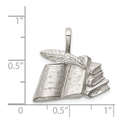 Sterling Silver Books Quill Pendant – view 4