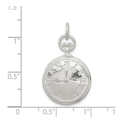 Sterling Silver Clock Charm – view 4