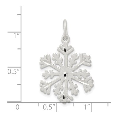 Sterling Silver Diamond-Cut Snowflake Charm – view 4