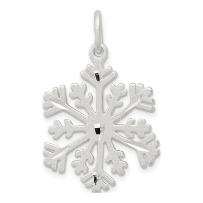 Sterling Silver Diamond-Cut Snowflake Charm