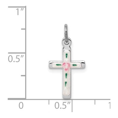 Sterling Silver Kids' Enameled Cross Charm – view 5